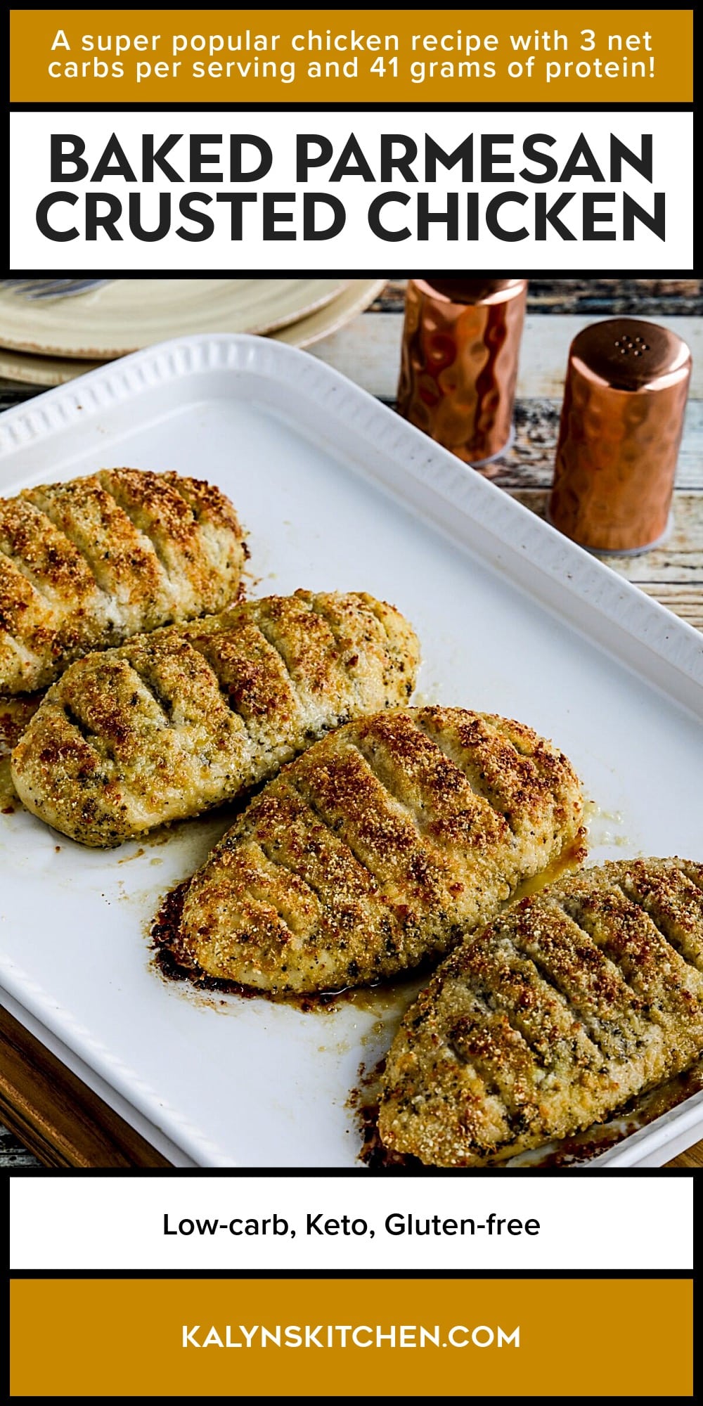 Pinterest image of Baked Parmesan Crusted Chicken