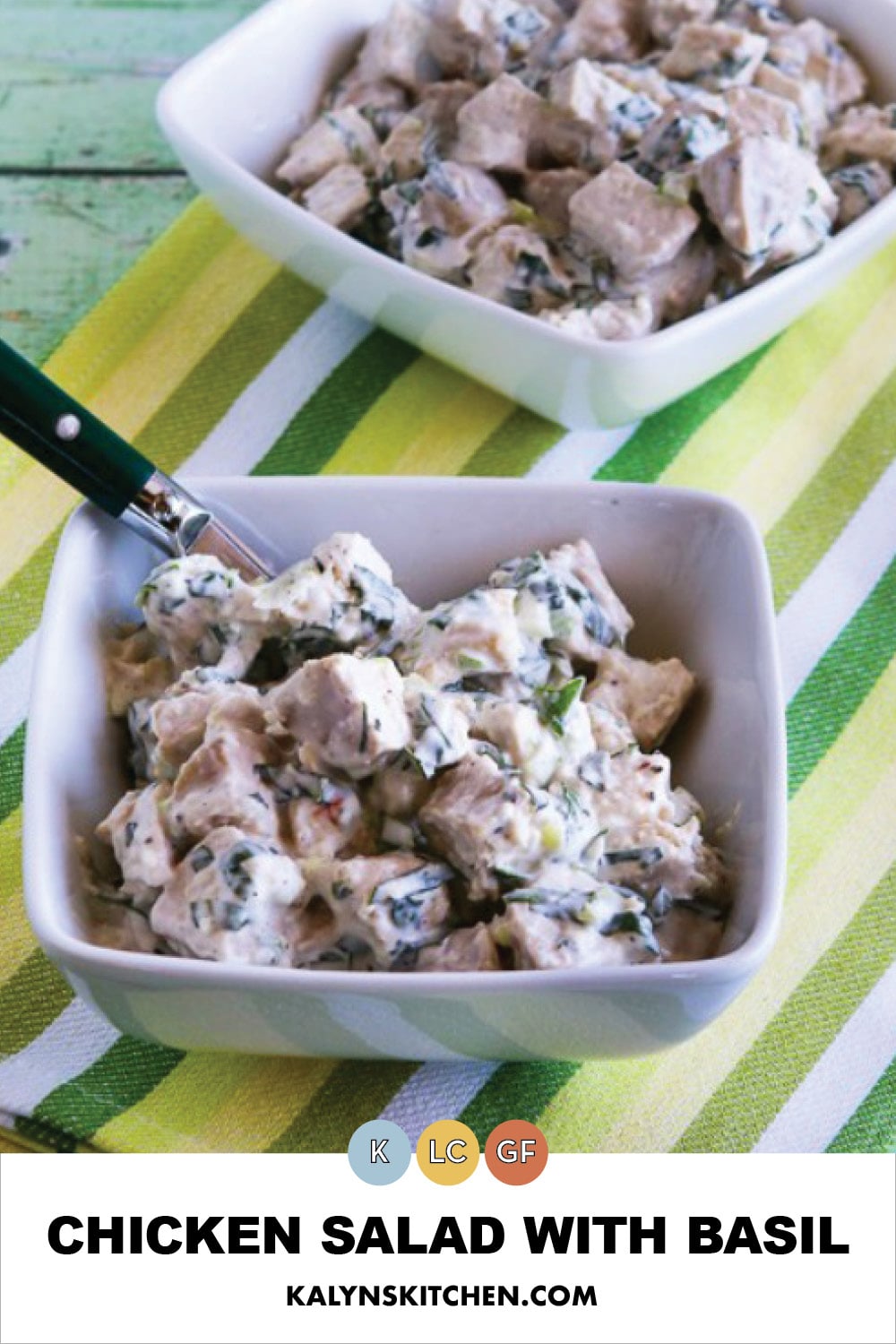Pinterest image of Chicken Salad with Basil