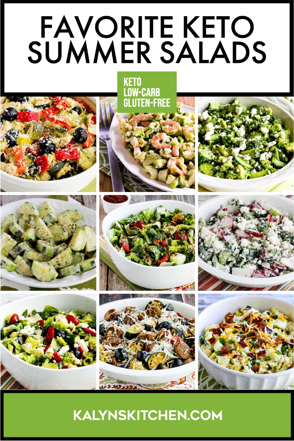 Pinterest image of Favorite Keto Summer Salads