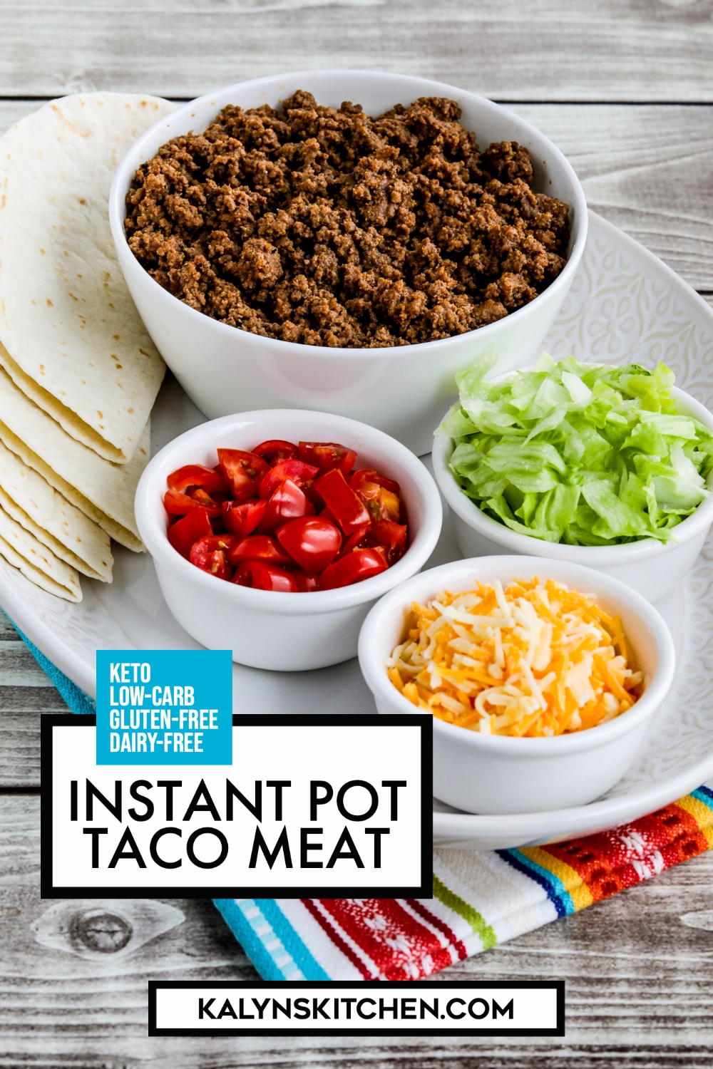 Pinterest image of Instant Pot Taco Meat