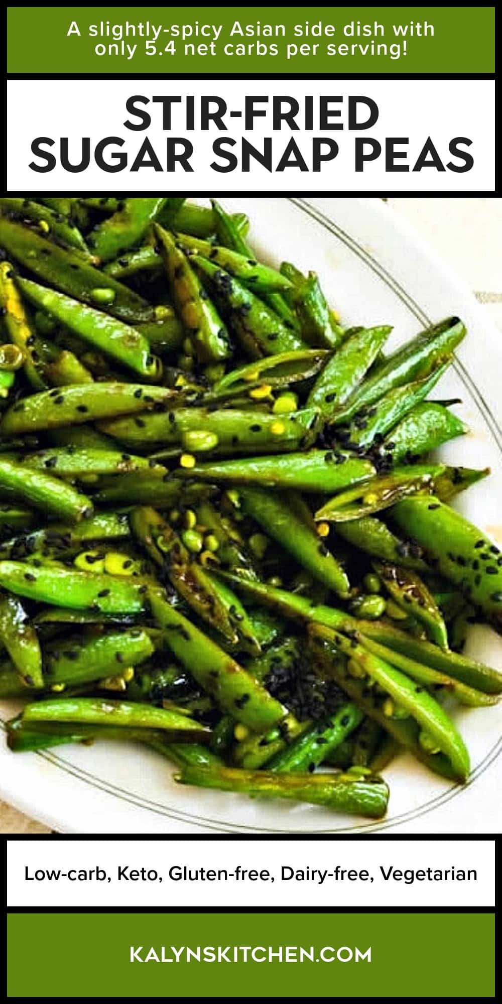 Pinterest image of Stir-Fried Sugar Snap Peas