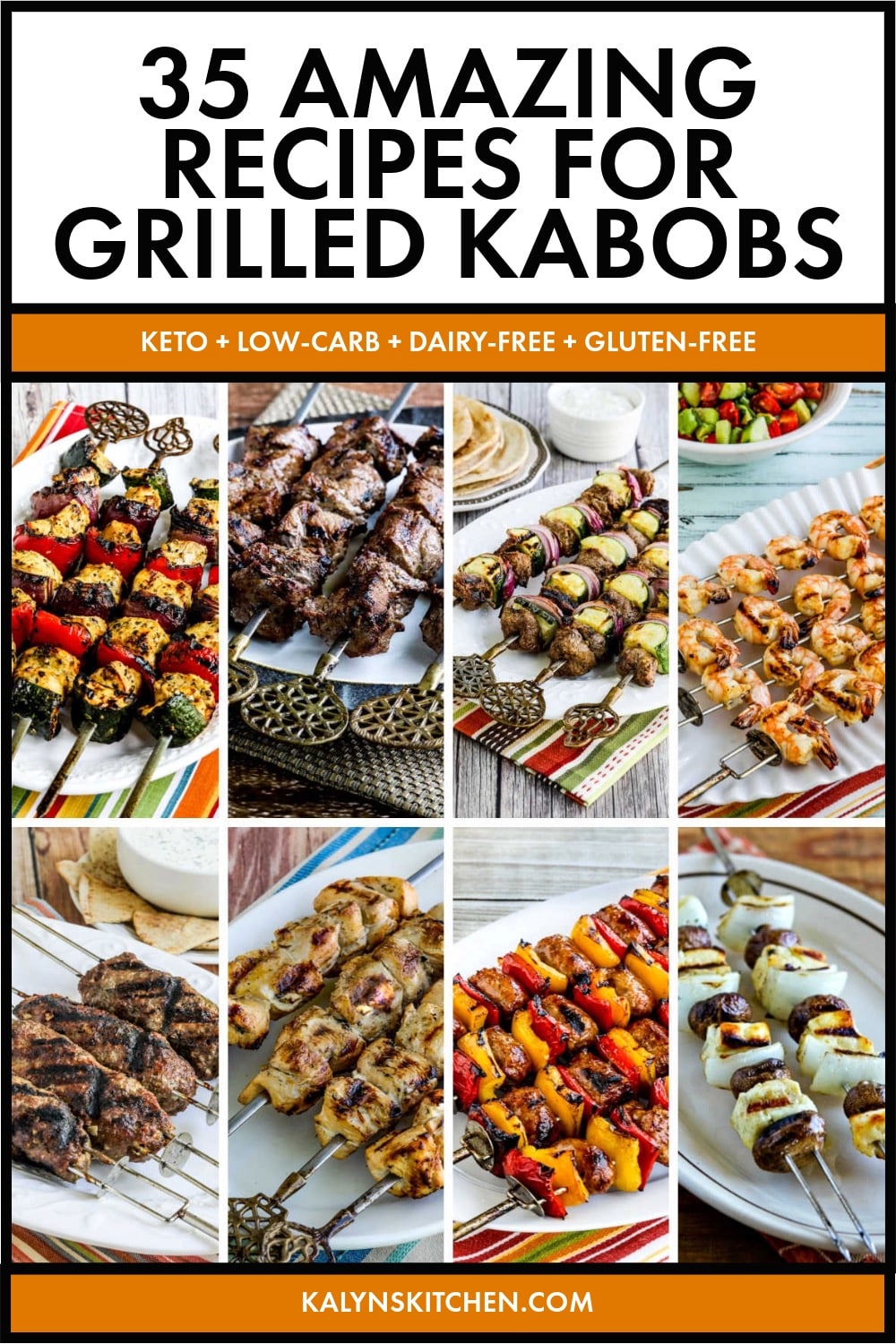 Pinterest image of 35 Amazing Recipes for Grilled Kabobs