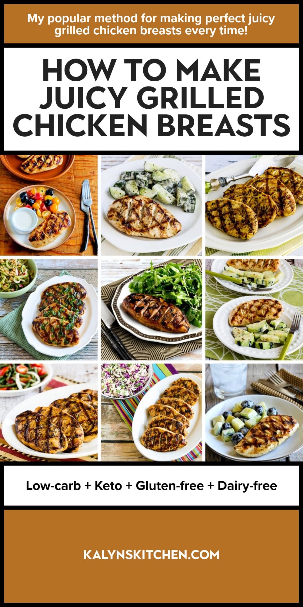 Pinterest image of How to Make Juicy Grilled Chicken Breasts