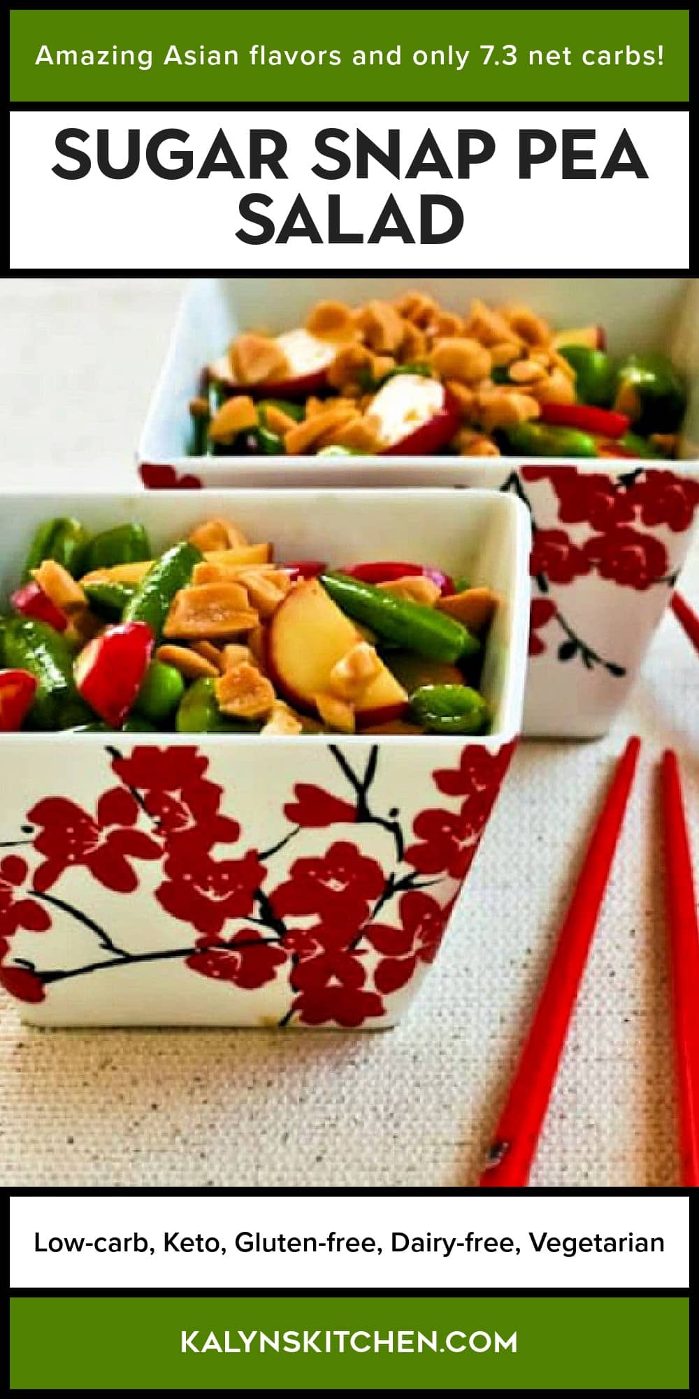 Pinterest image of Sugar Snap Pea Salad