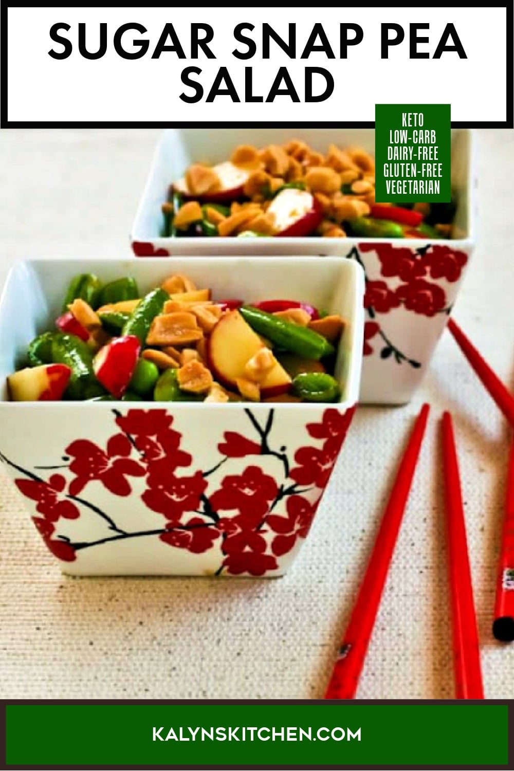Pinterest image of Sugar Snap Pea Salad