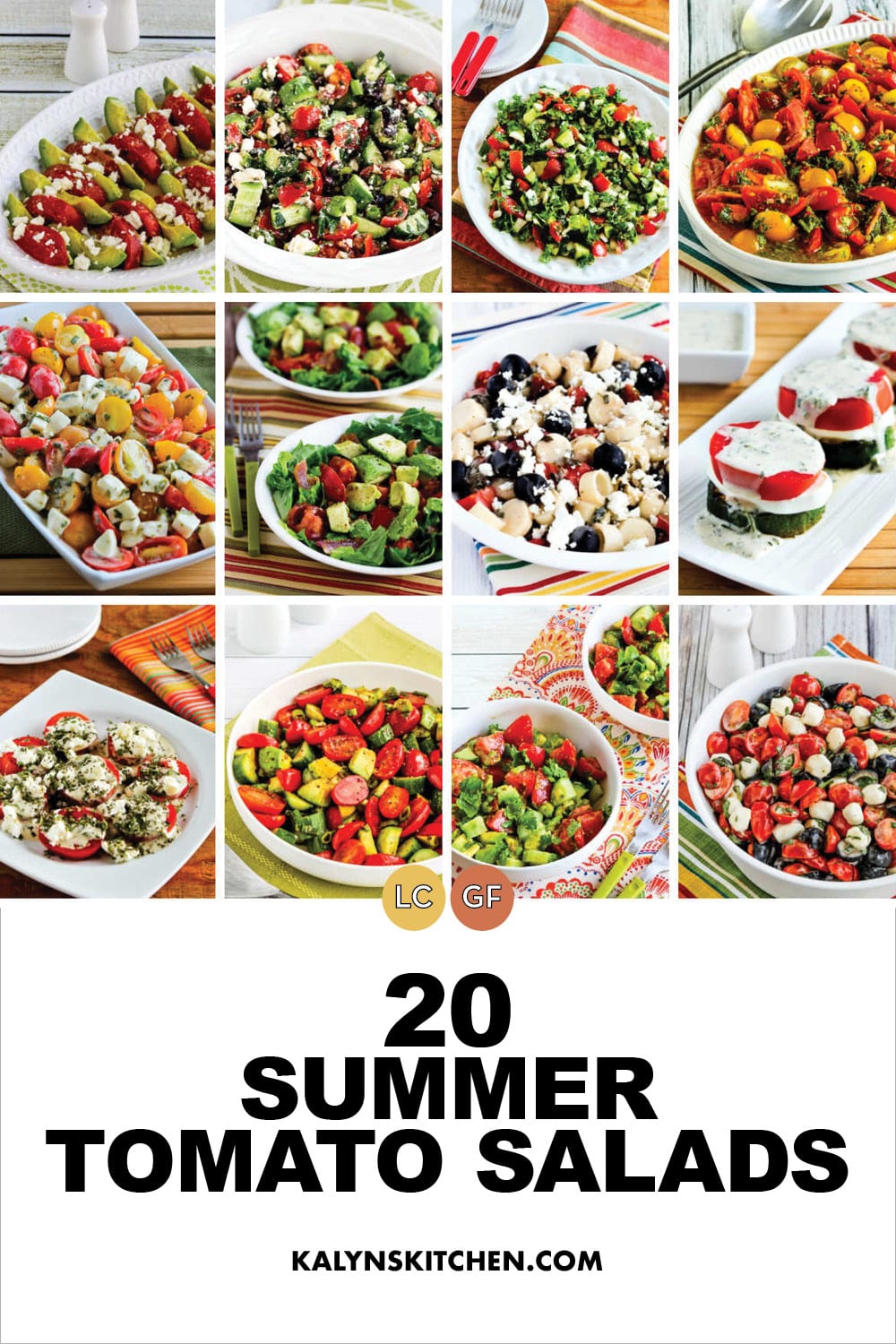 Pinterest image of 20 Summer Tomato Salads