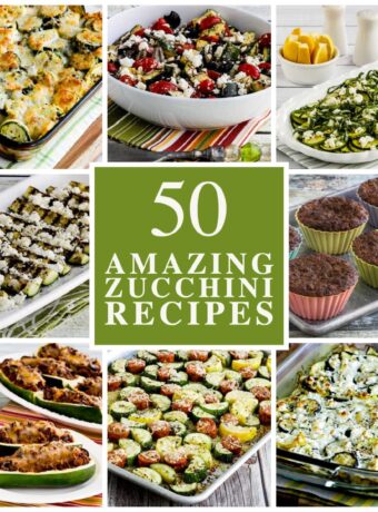 50 Amazing Zucchini Recipes collage with text overlay