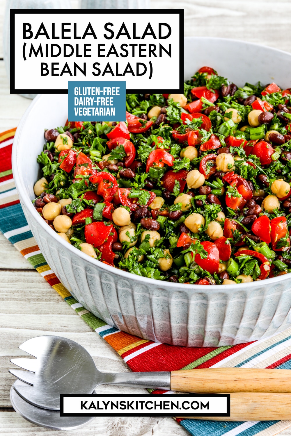 Pinterest image of Balela Salad (Middle Eastern Bean Salad)