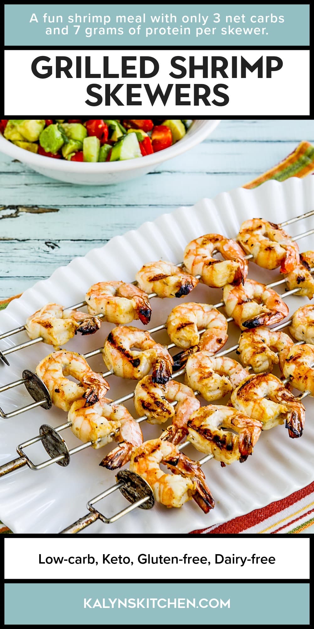 Pinterest image of Grilled Shrimp Skewers