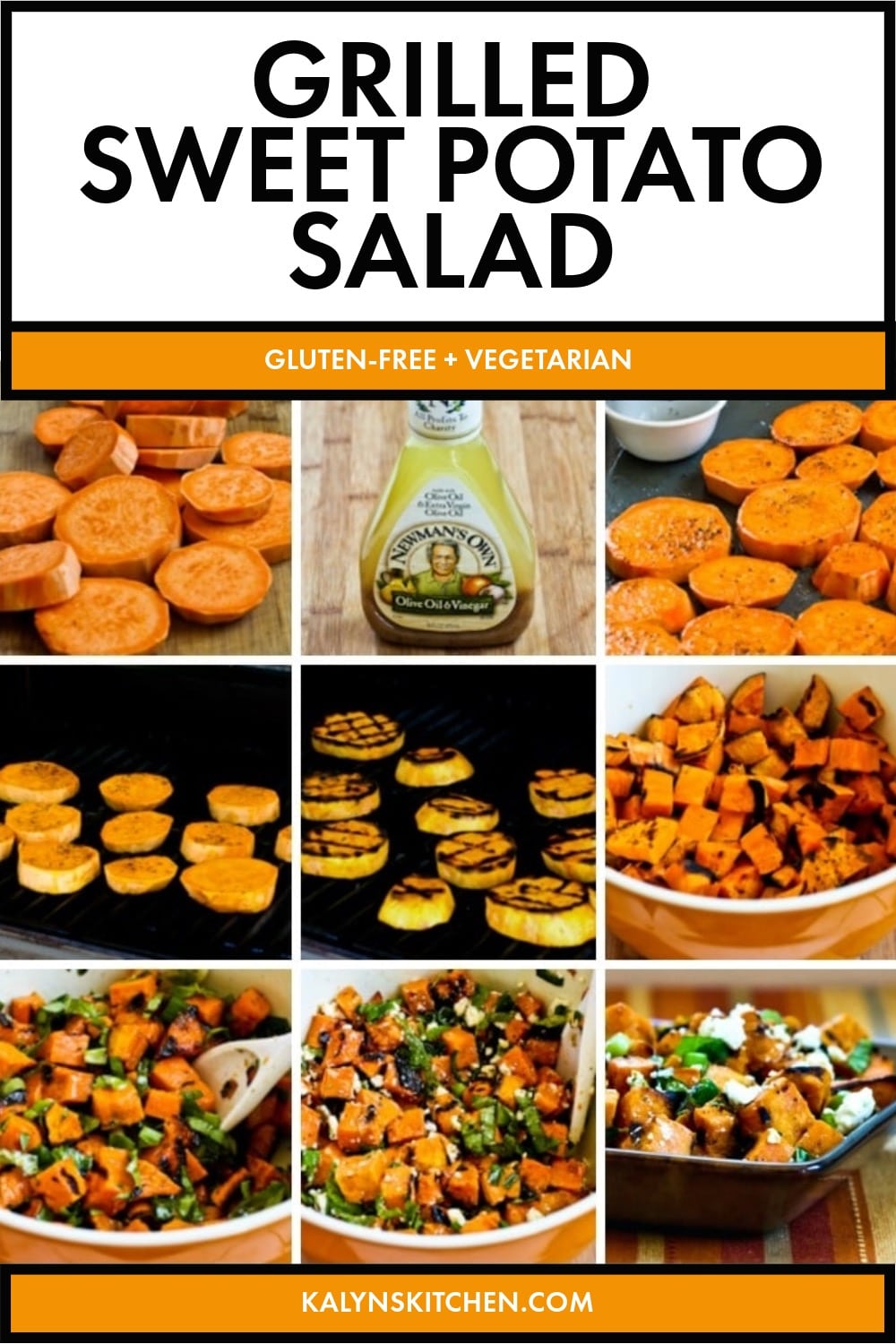 Pinterest image of Grilled Sweet Potato Salad