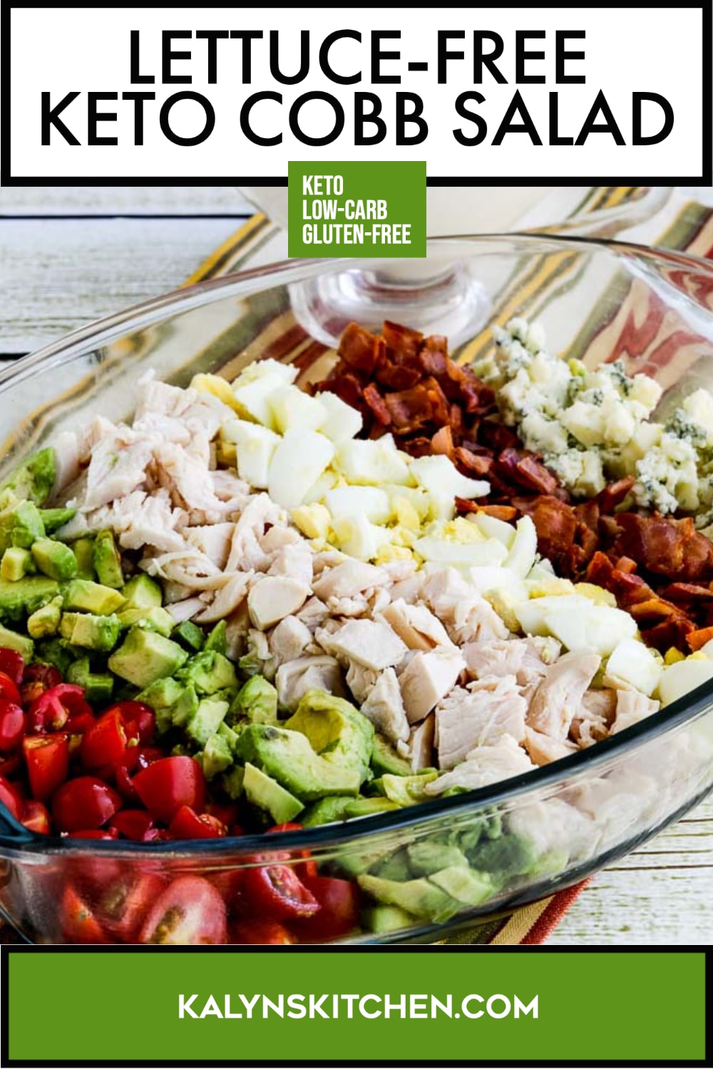 Pinterest image of Lettuce-Free Keto Cobb Salad