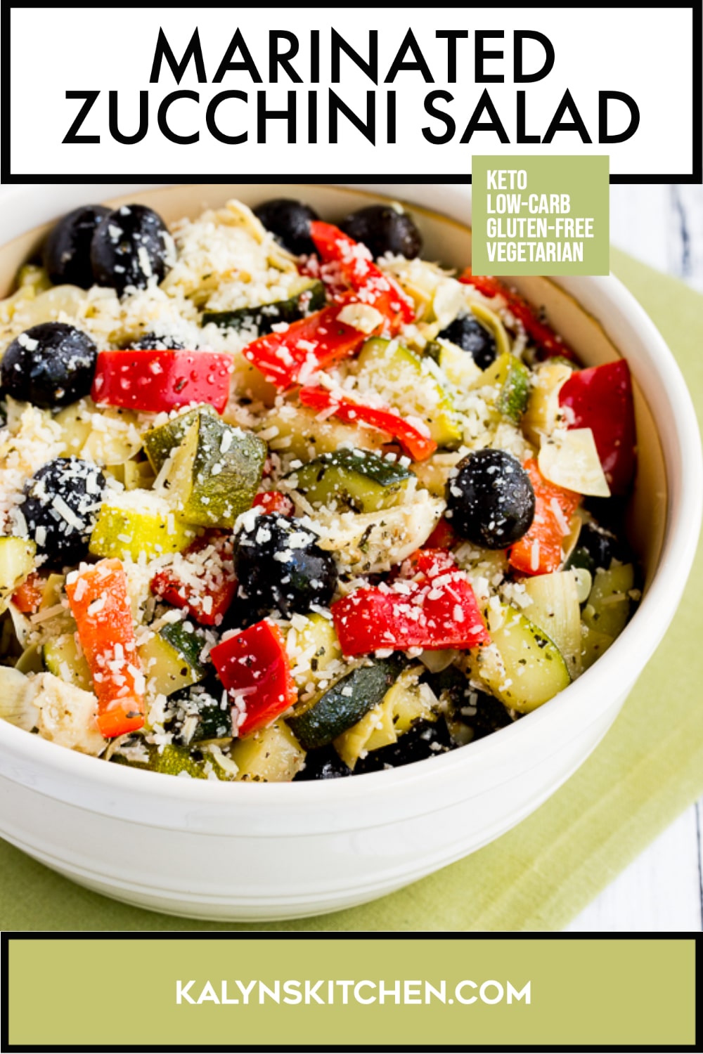 Pinterest image of Marinated Zucchini Salad