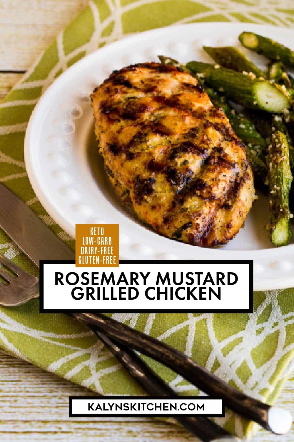 Pinterest image of Rosemary Mustard Grilled Chicken
