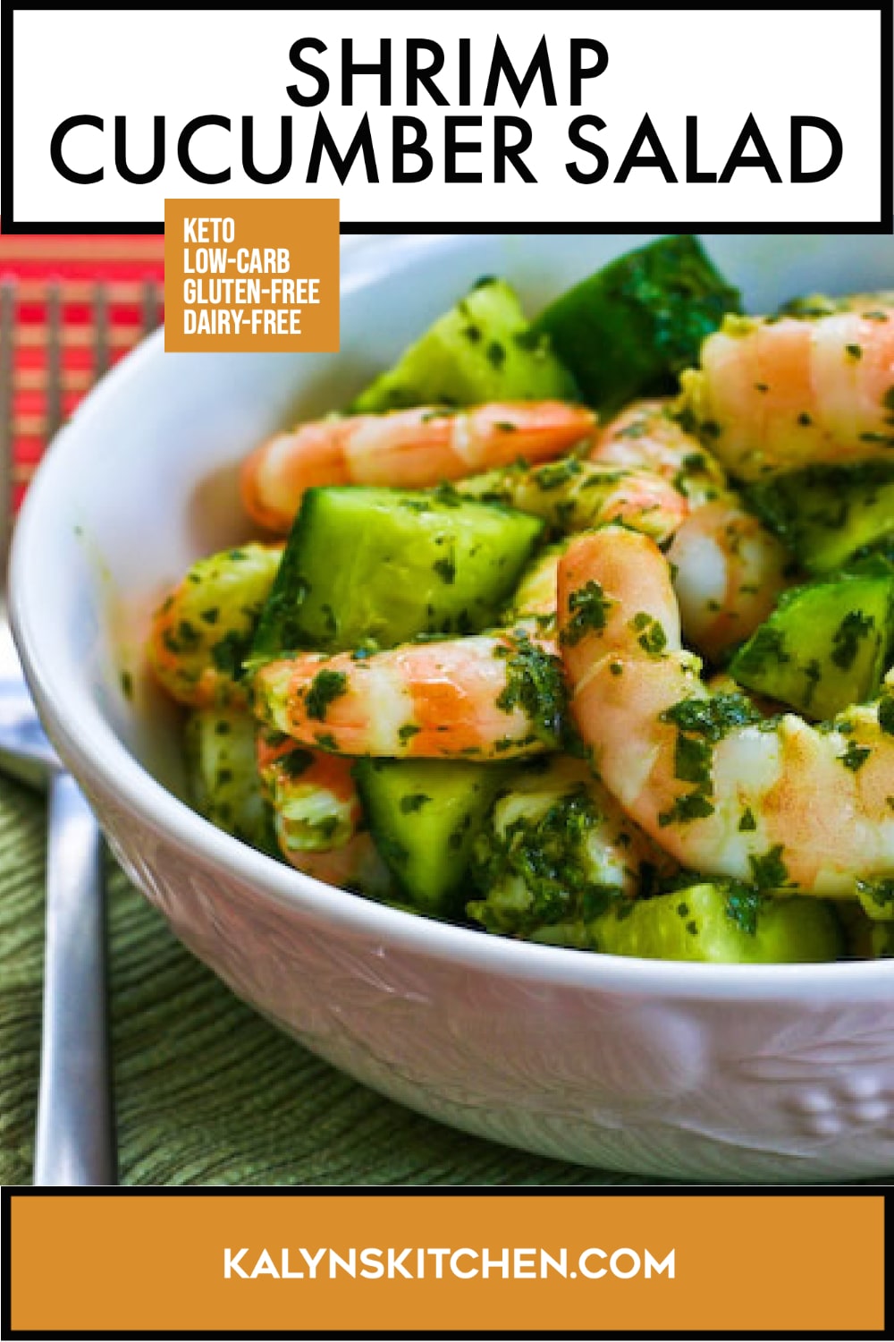 Pinterest image of Shrimp Cucumber Salad