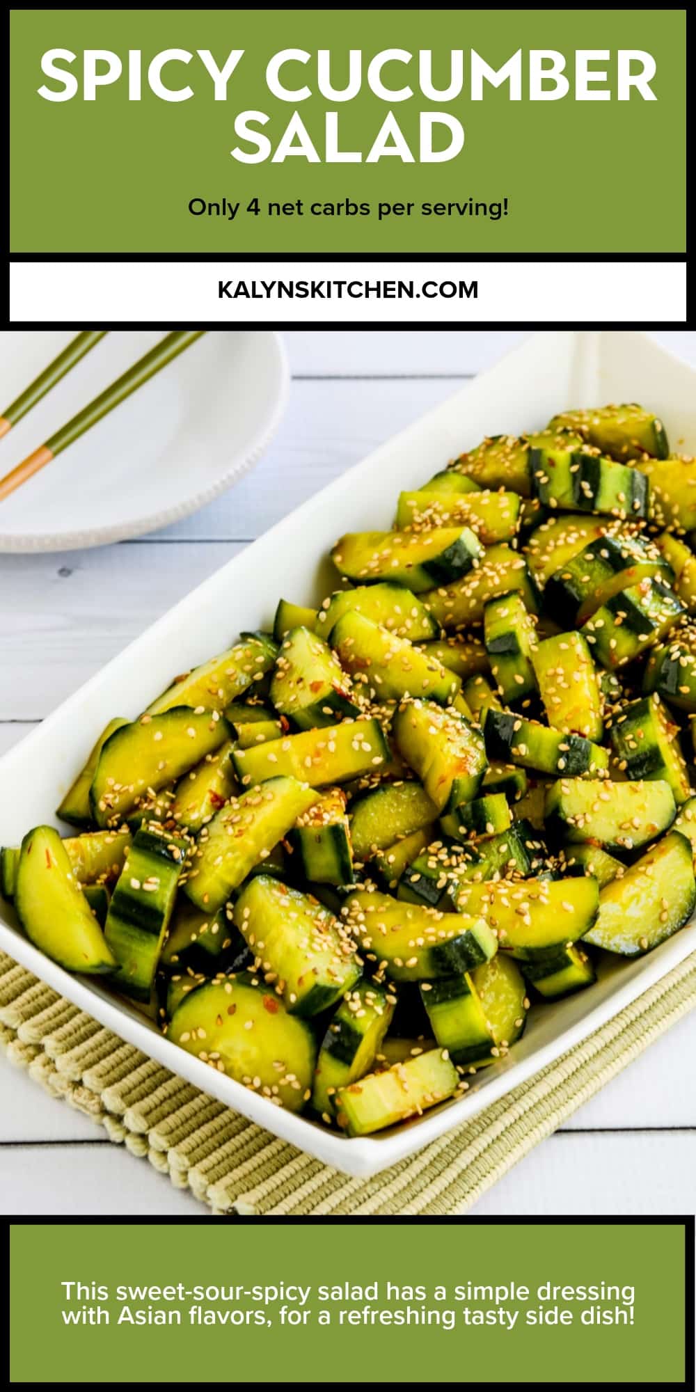Pinterest image of Spicy Cucumber Salad