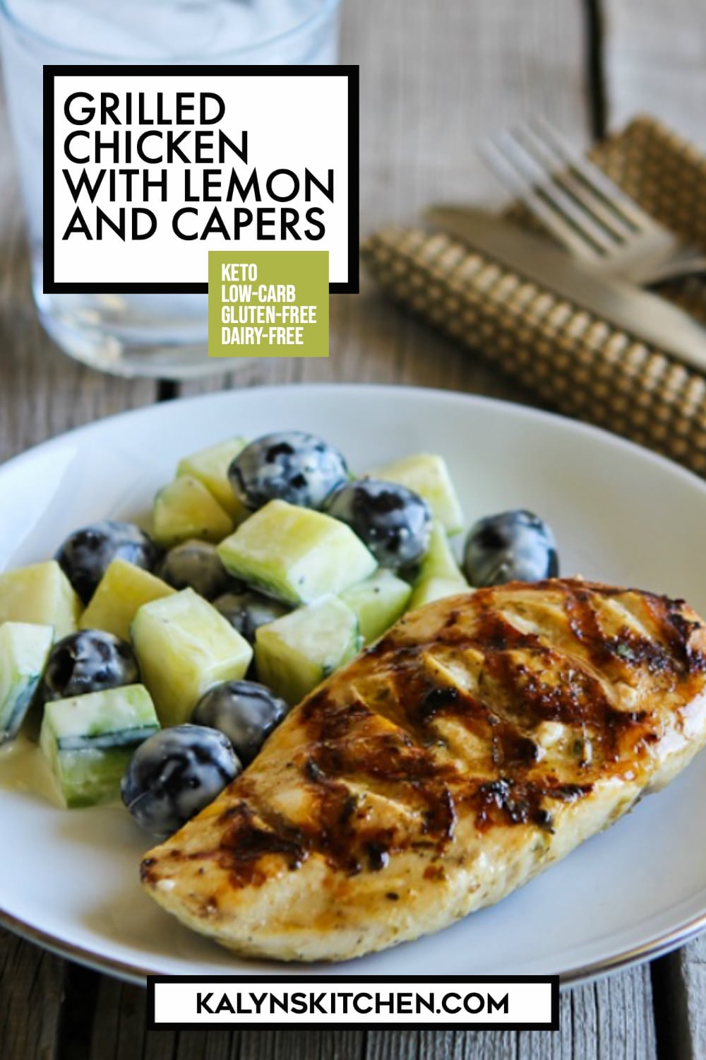 Pinterest image of Grilled Chicken with Lemon and Capers