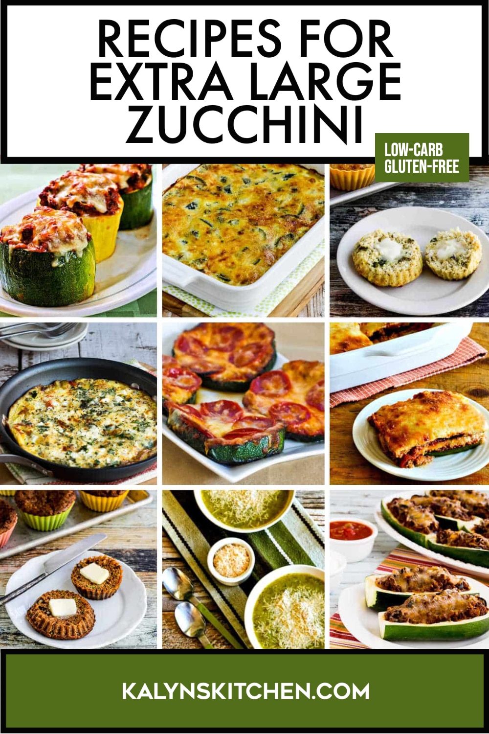 Pinterest image of Recipes for Extra Large Zucchini