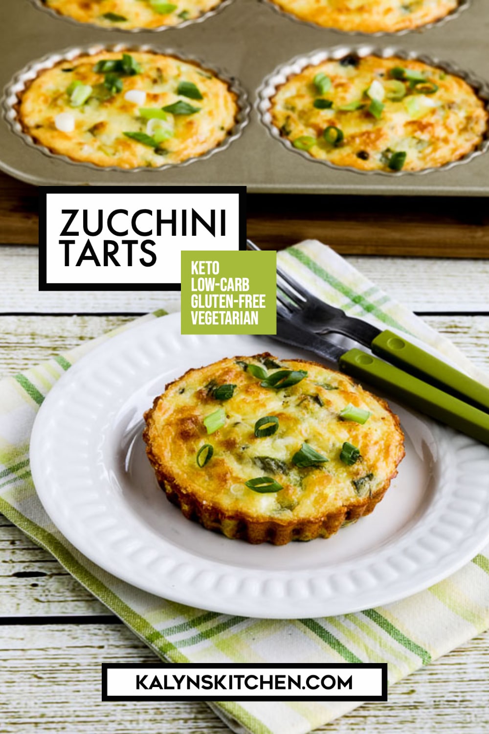 Pinterest image of Zucchini Tarts