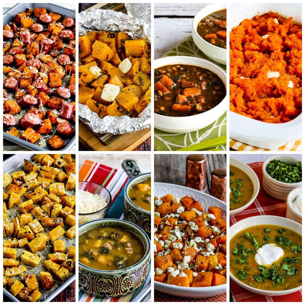 Favorite Butternut Squash Recipes collage of featured recipes.