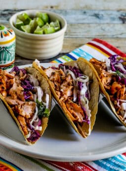 Salmon Tacos with Mexican Slaw