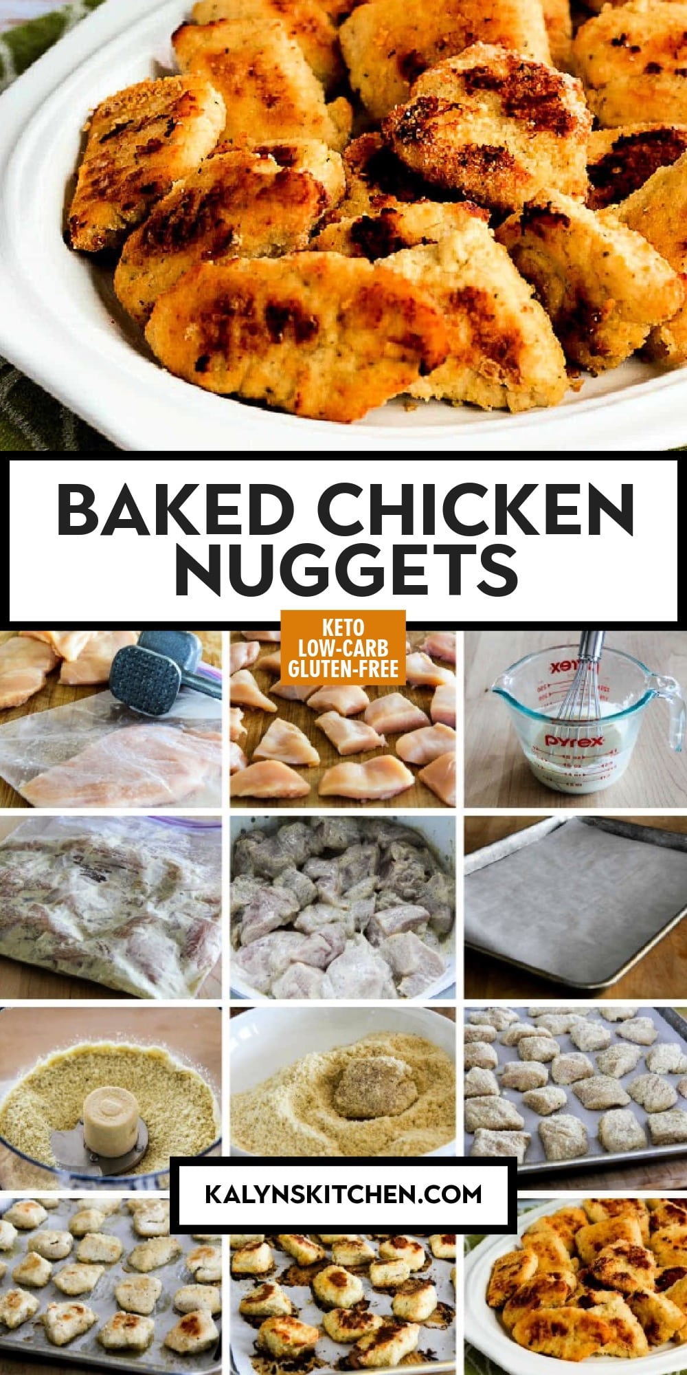 Pinterest image of Baked Chicken Nuggets