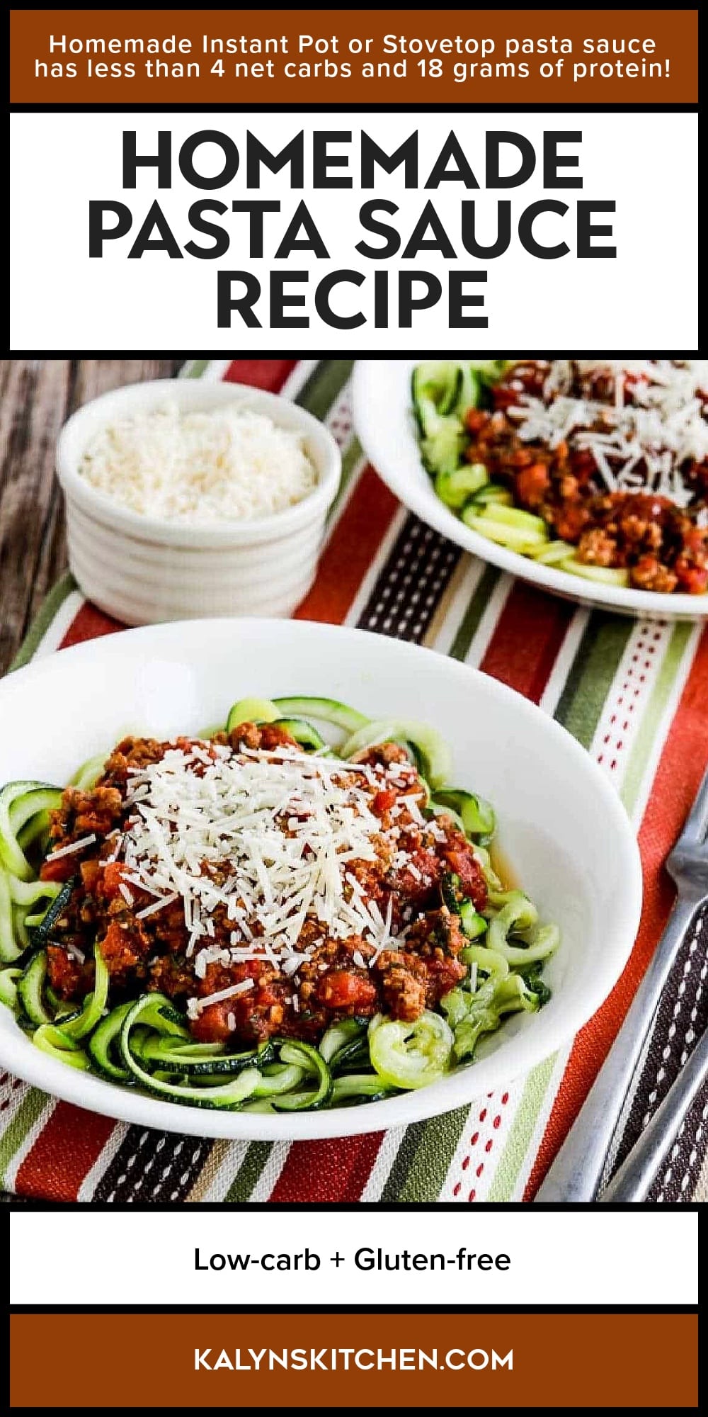 Pinterest image of Homemade Pasta Sauce Recipe (Instant Pot or Stovetop)