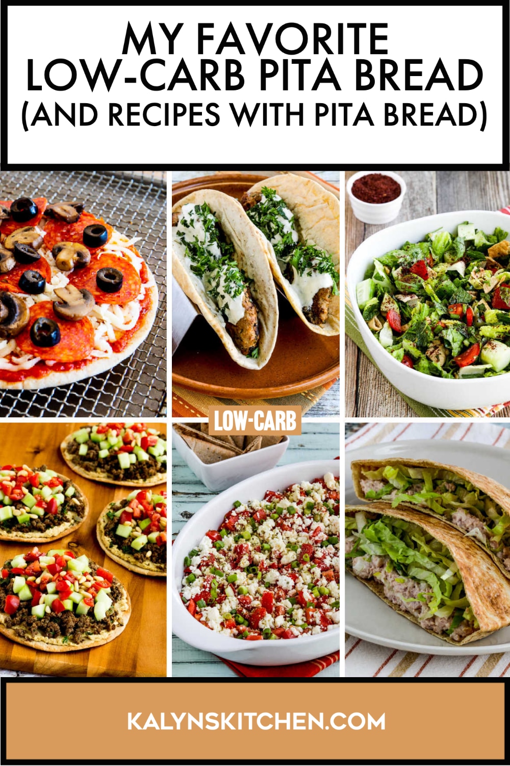 Pinterest image of My Favorite Low-Carb Pita Bread (and Recipes with Pita Bread)