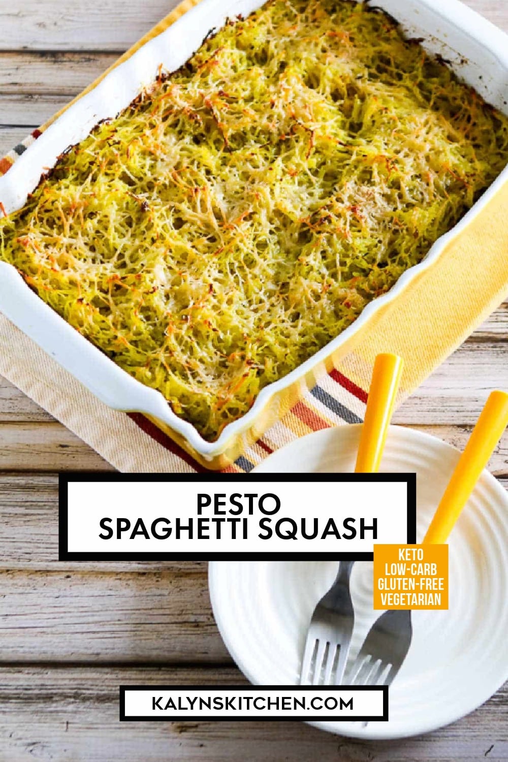 Pinterest image of Pesto Spaghetti Squash
