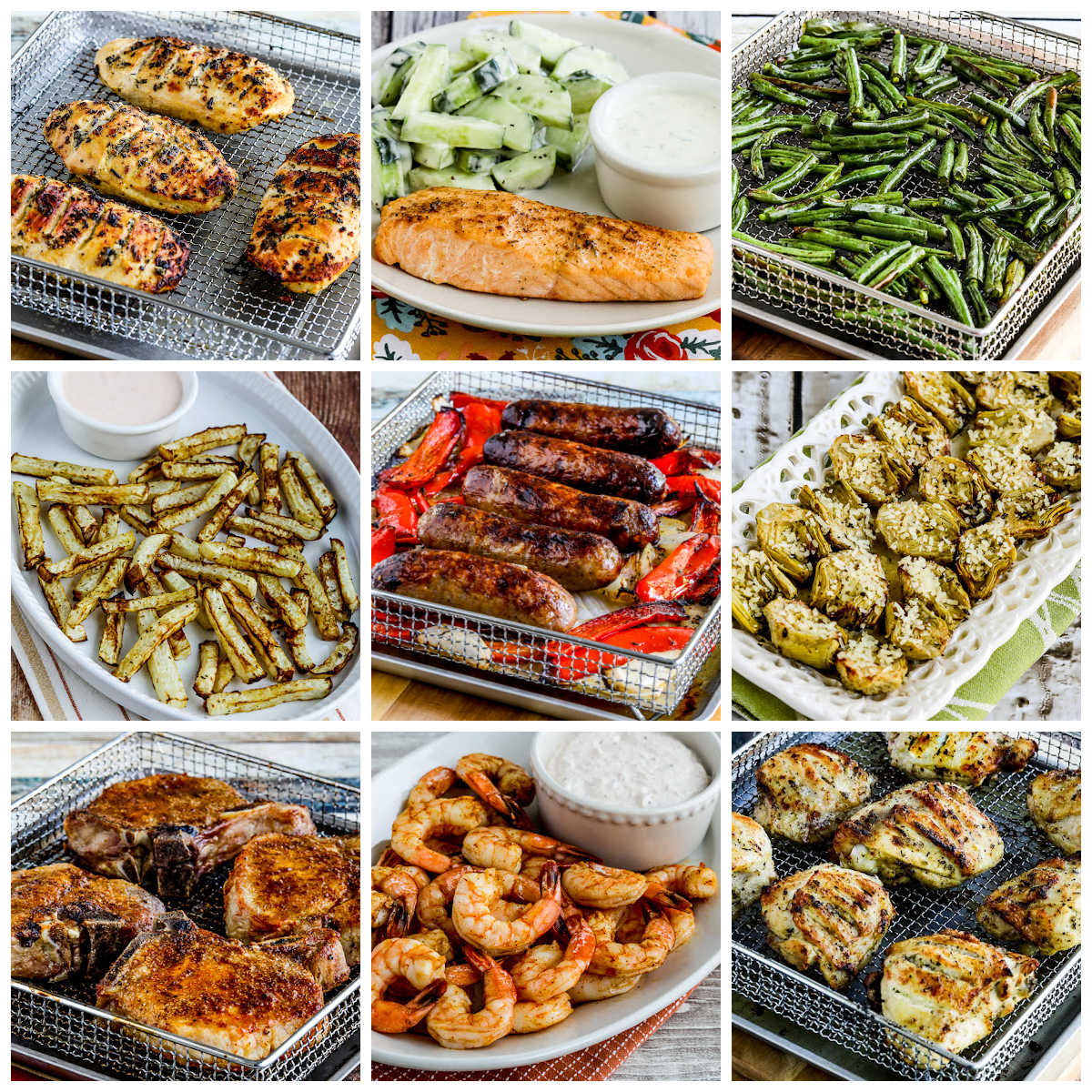Keto Air Fryer Recipes collage showing featured recipes.