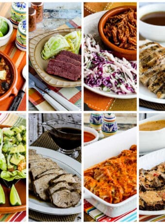 Keto Crock Pot Recipes collage showing featured recipes.