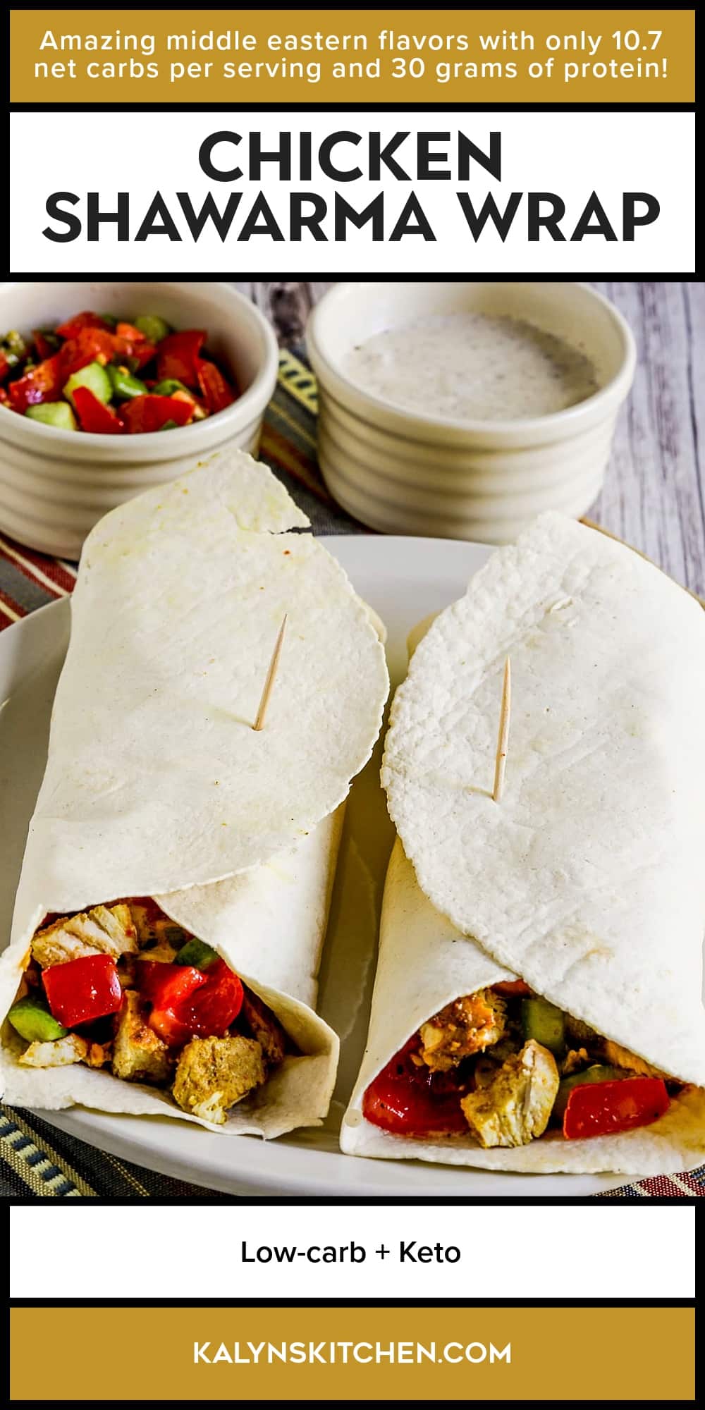 Pinterest image of Chicken Shawarma Wrap