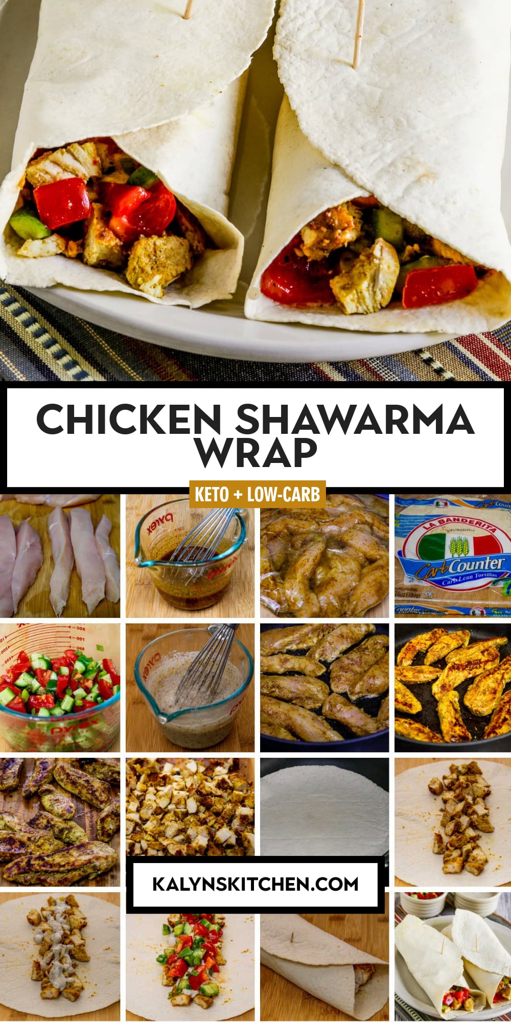 Pinterest image of Chicken Shawarma Wrap