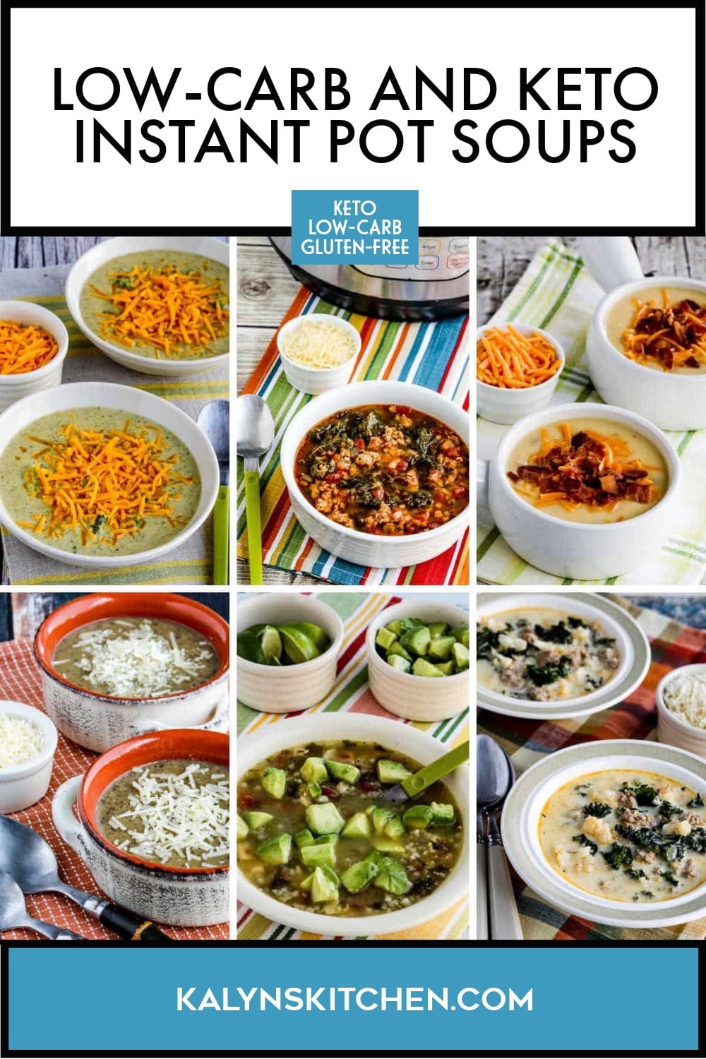 Pinterest image of Low-Carb and Keto Instant Pot Soups