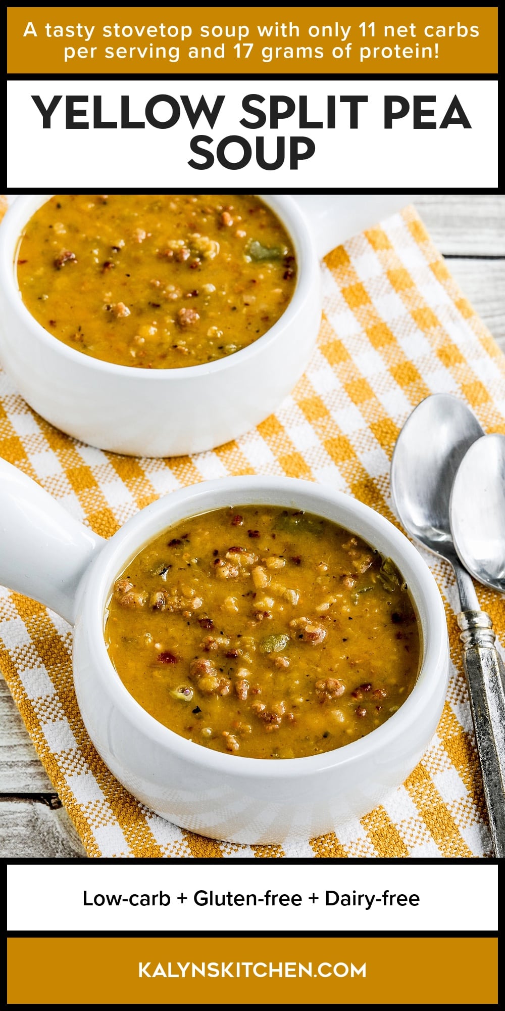 Pinterest image of Yellow Split Pea Soup