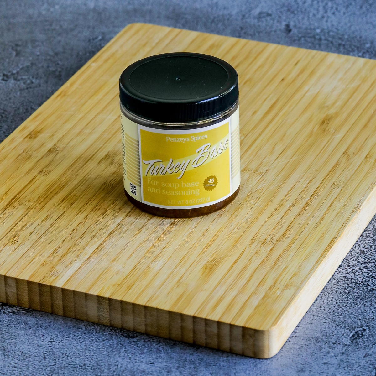 Square image for Kalyn's Kitchen Picks: Penzey's Turkey Base shown on cutting board.
