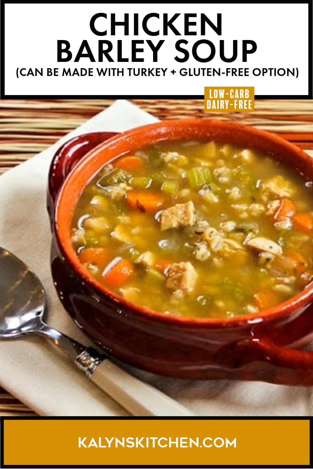 Pinterest image of Chicken Barley Soup
