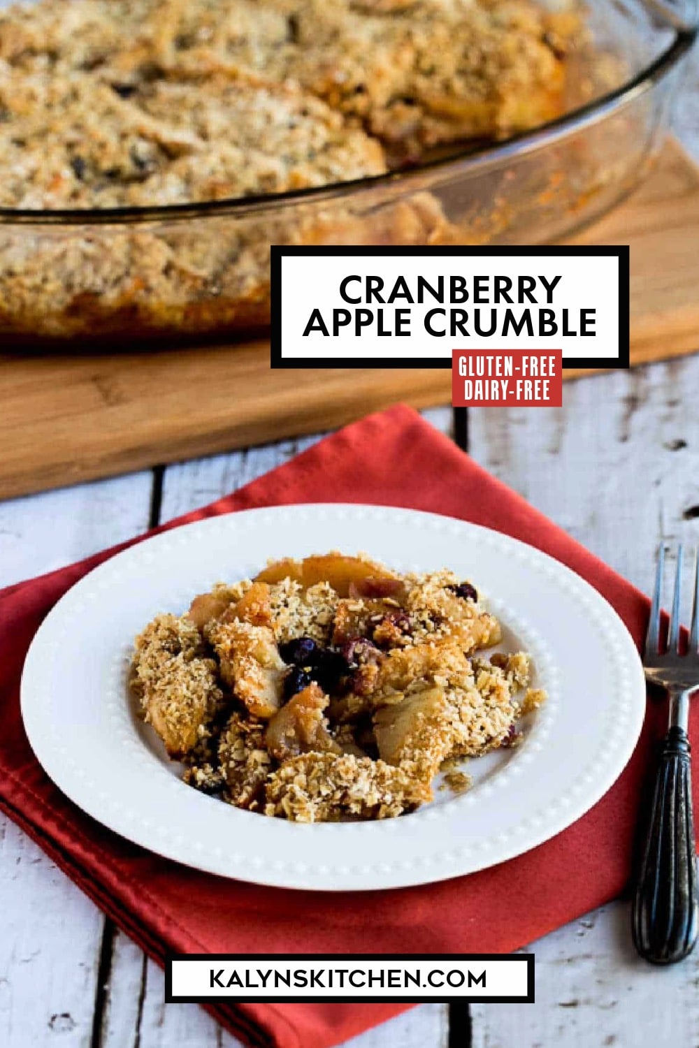 Pinterest image of Cranberry Apple Crumble