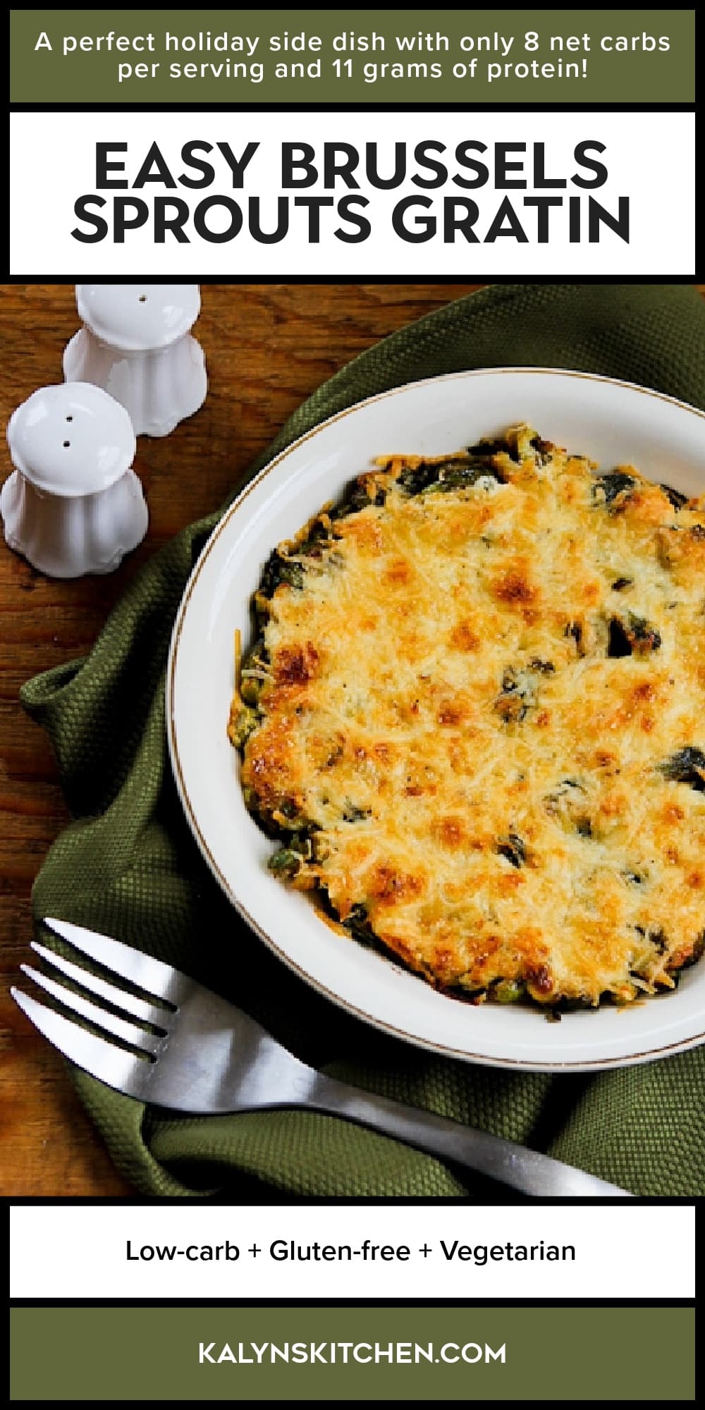 Pinterest image of Easy Brussels Sprouts Gratin