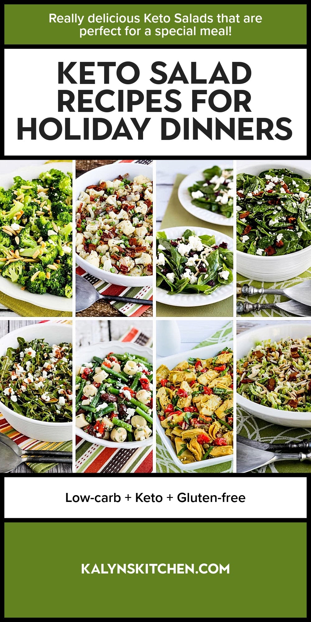 Pinterest image of Keto Salad Recipes for Holiday Dinners