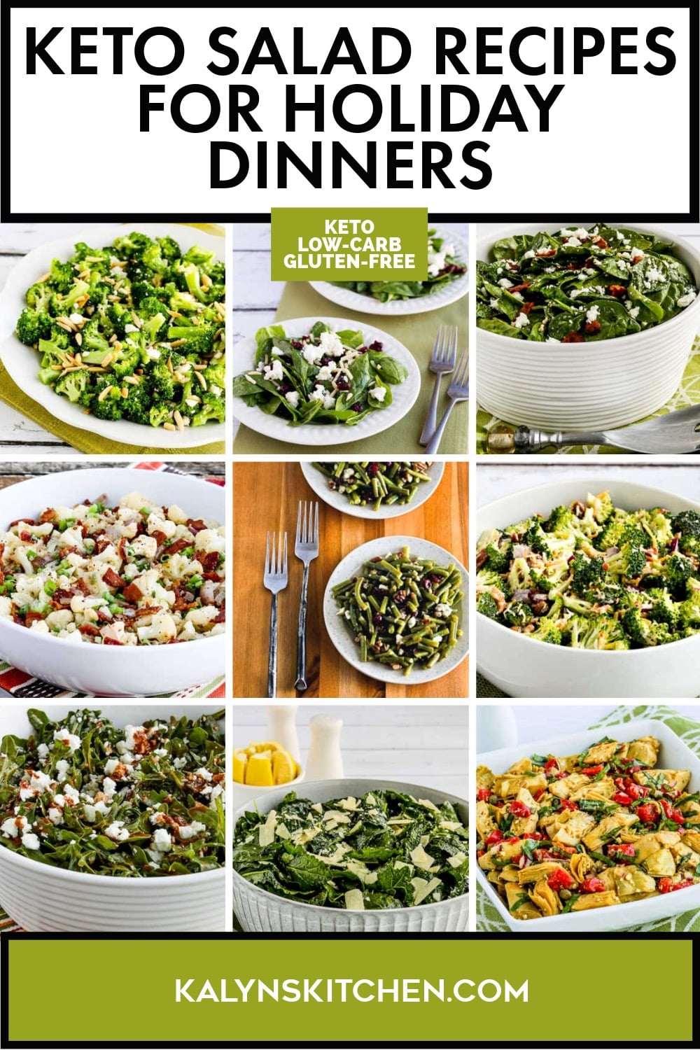 Pinterest image of Keto Salad Recipes for Holiday Dinners