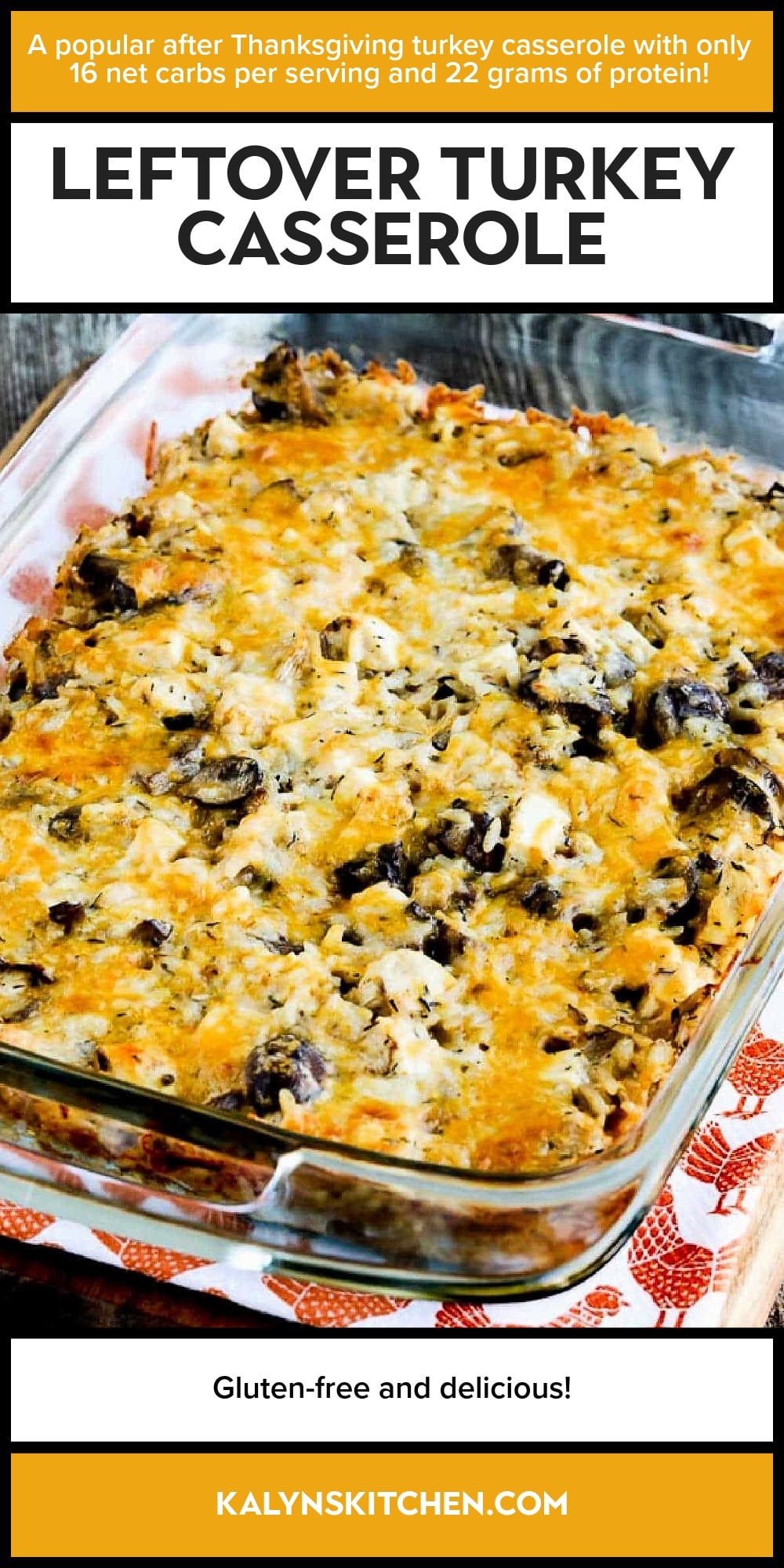 Pinterest image of Leftover Turkey Casserole