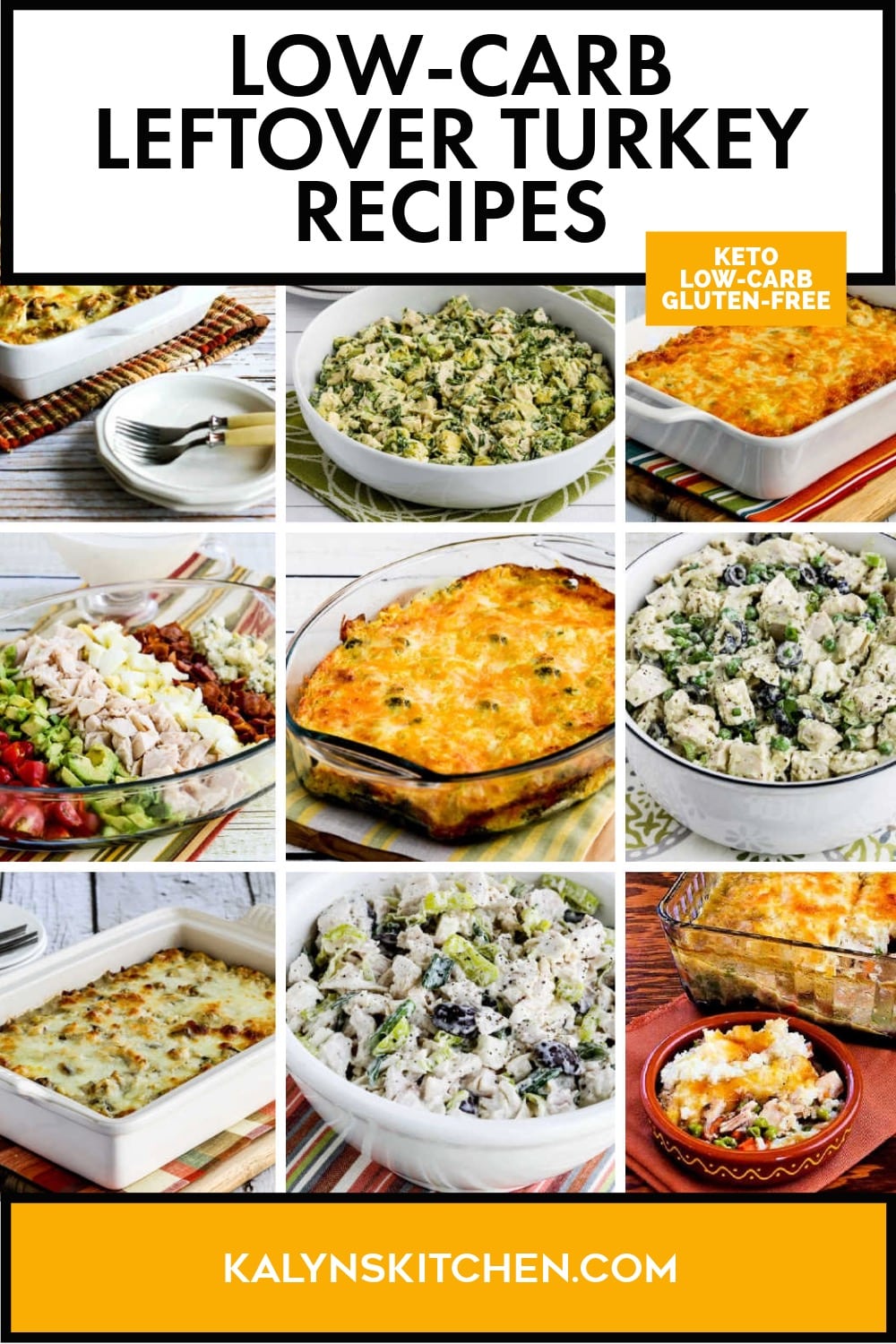 Pinterest image of Low-Carb Leftover Turkey Recipes