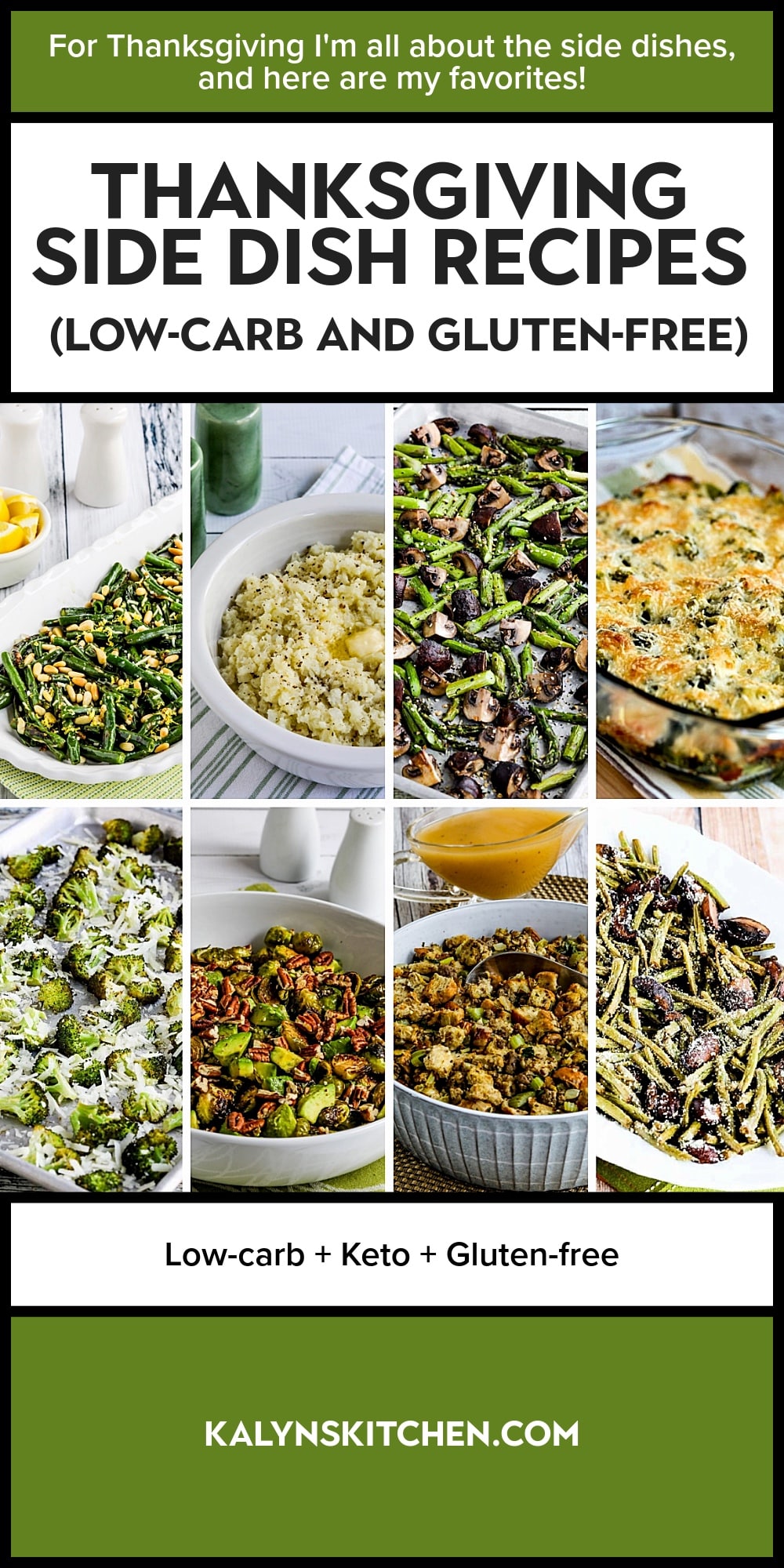 Pinterest image of Thanksgiving Side Dish Recipes (Low-Carb and Gluten-Free)