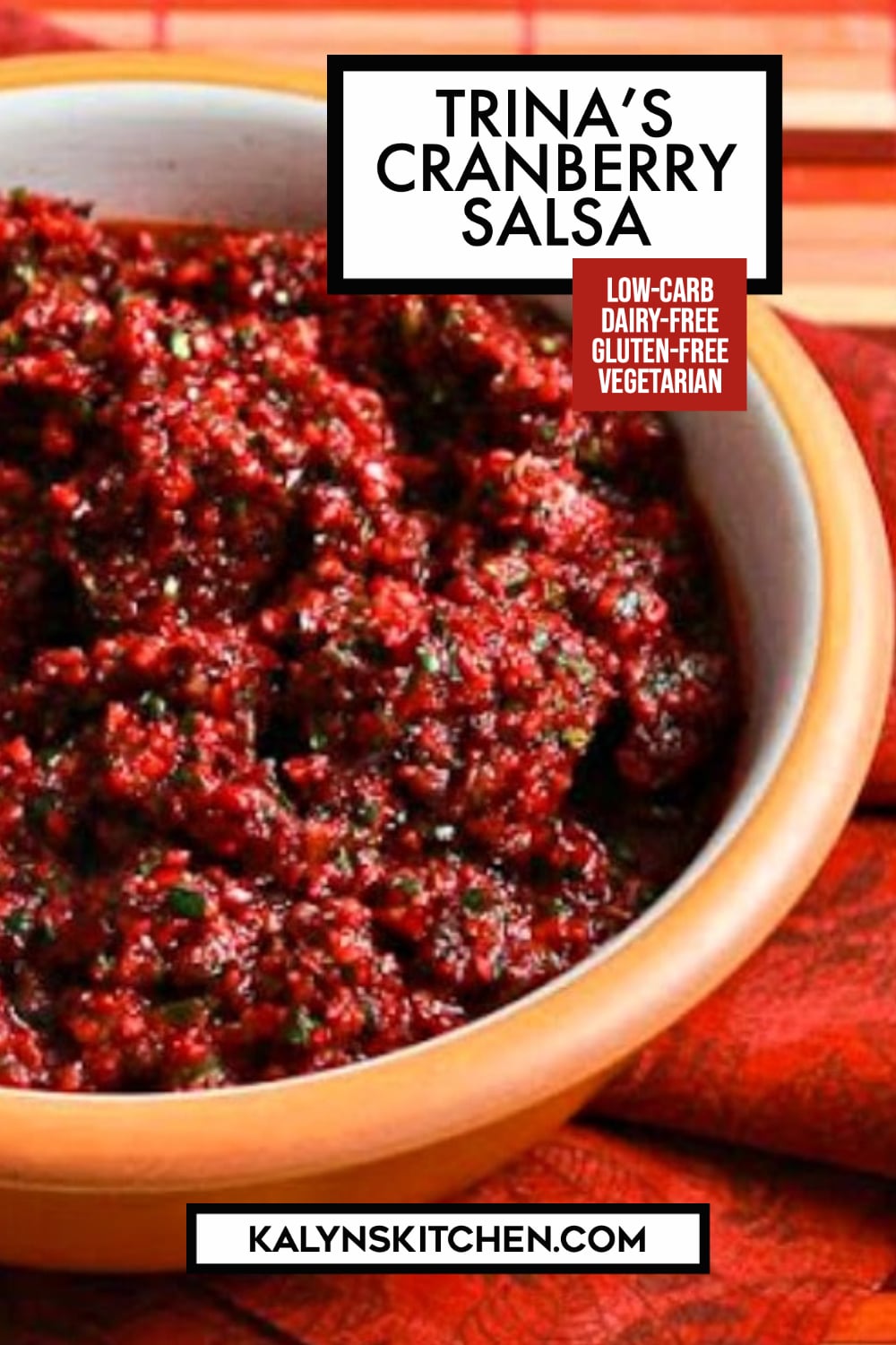 Pinterest image of Trina's Cranberry Salsa