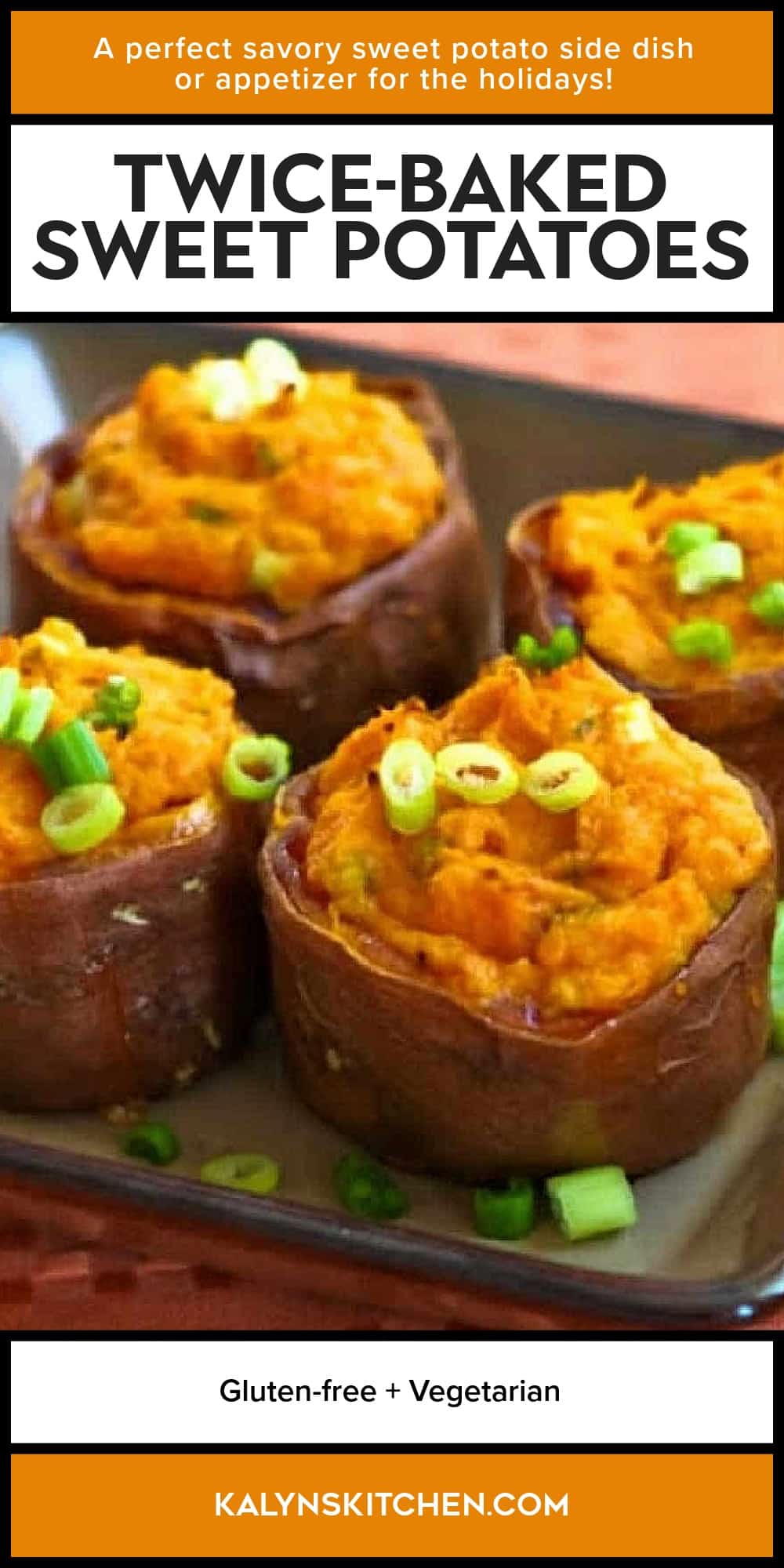 Pinterest image of Twice-Baked Sweet Potatoes