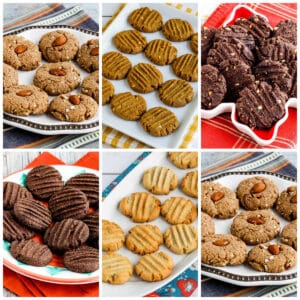 Collage photo of flourless sugar-free cookies.
