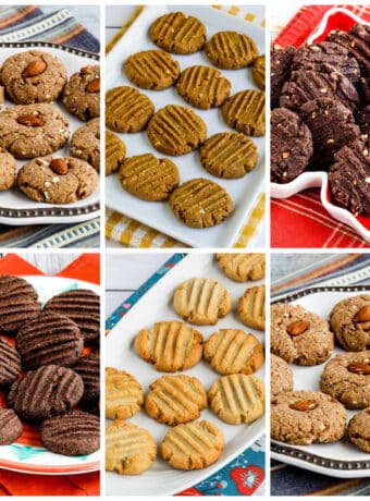 Collage photo of flourless sugar-free cookies.