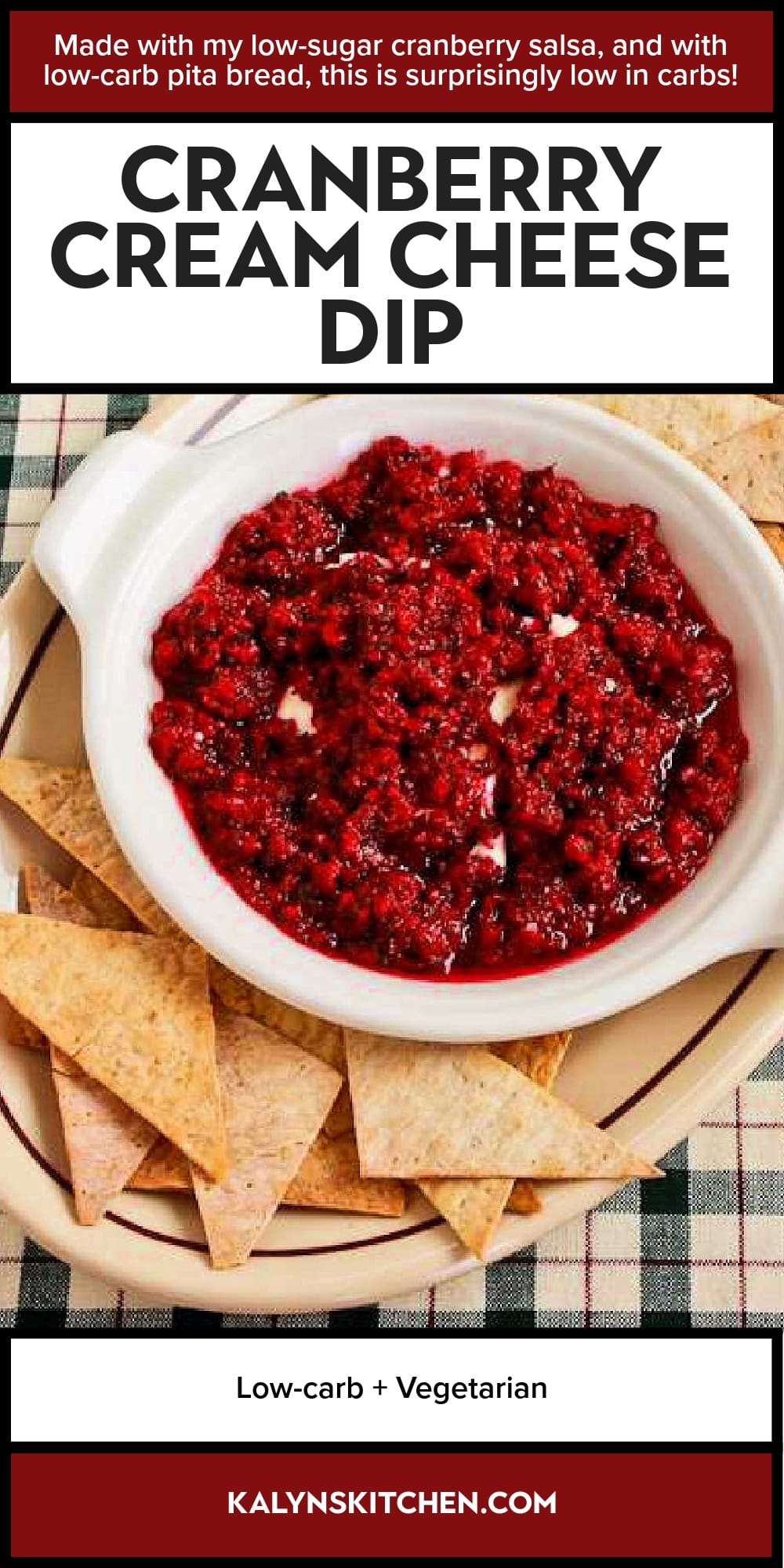 Pinterest image of Cranberry Cream Cheese Dip
