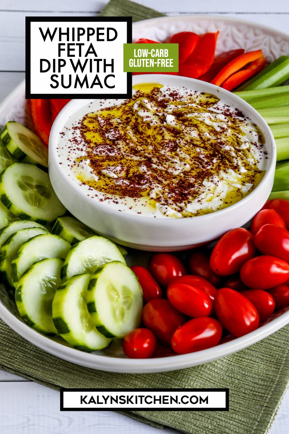 Pinterest image of Whipped Feta Dip with Sumac