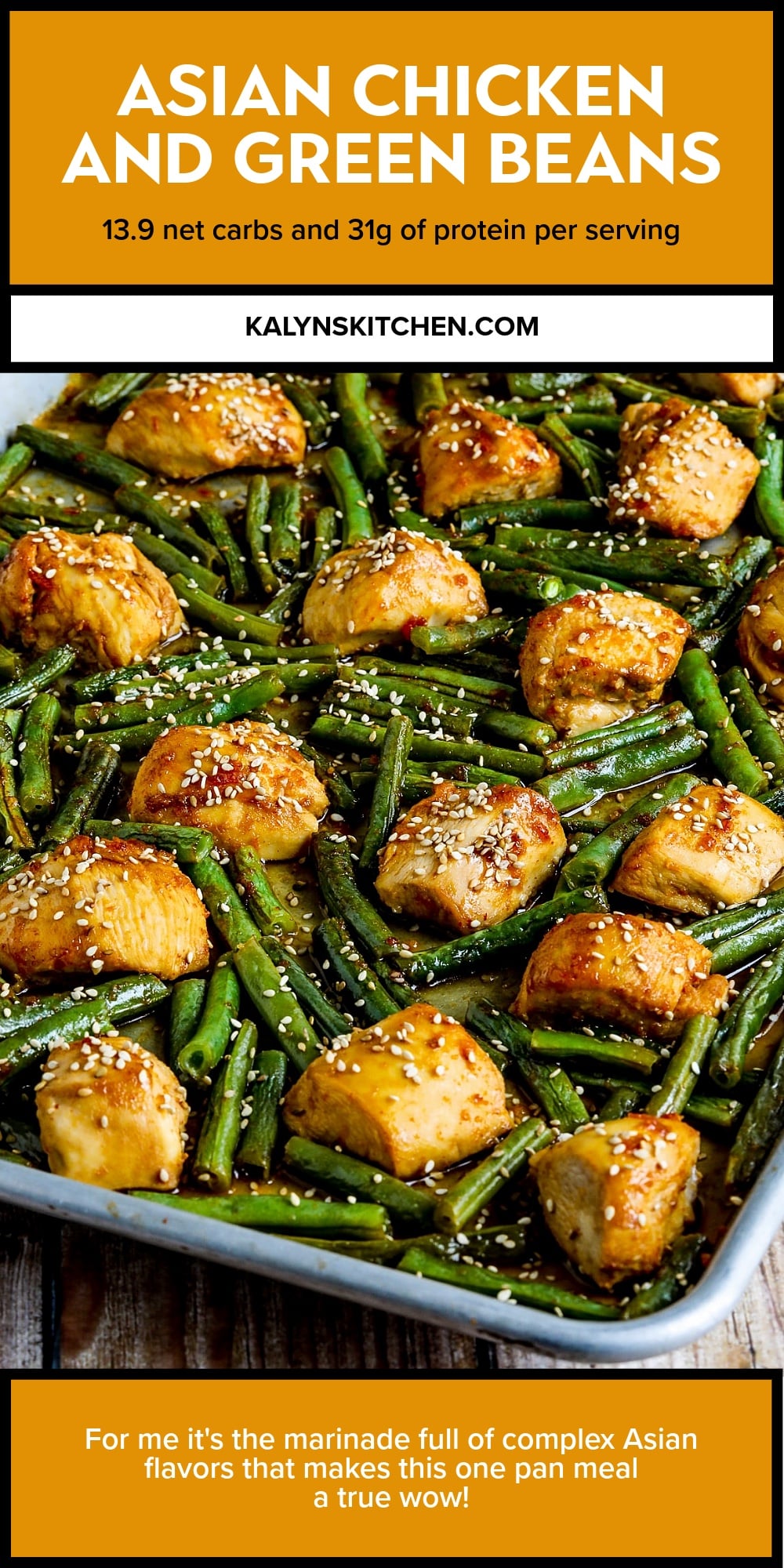 Pinterest image of Asian Chicken and Green Beans